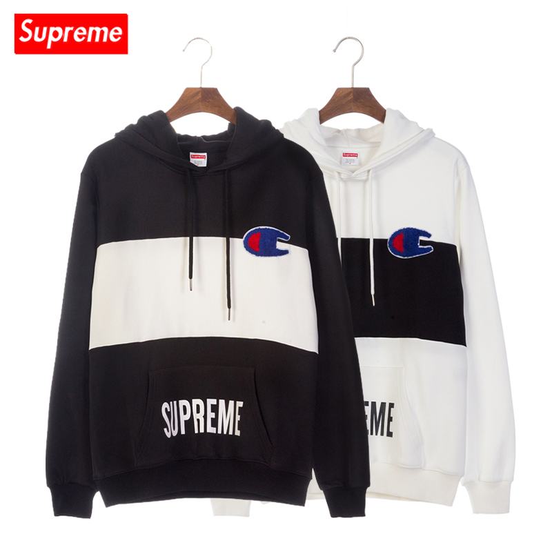 supreme union 2 colors black white velvet hoodie